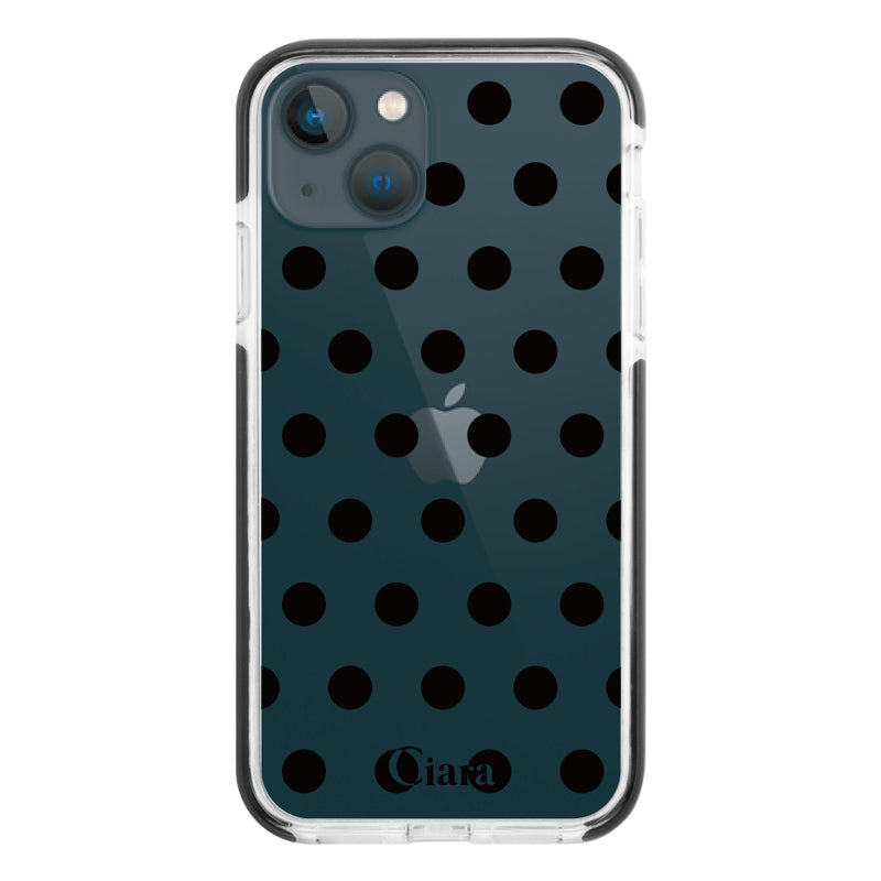 iPhoneケース クッションバンパー 耐衝撃クリアケース ドット