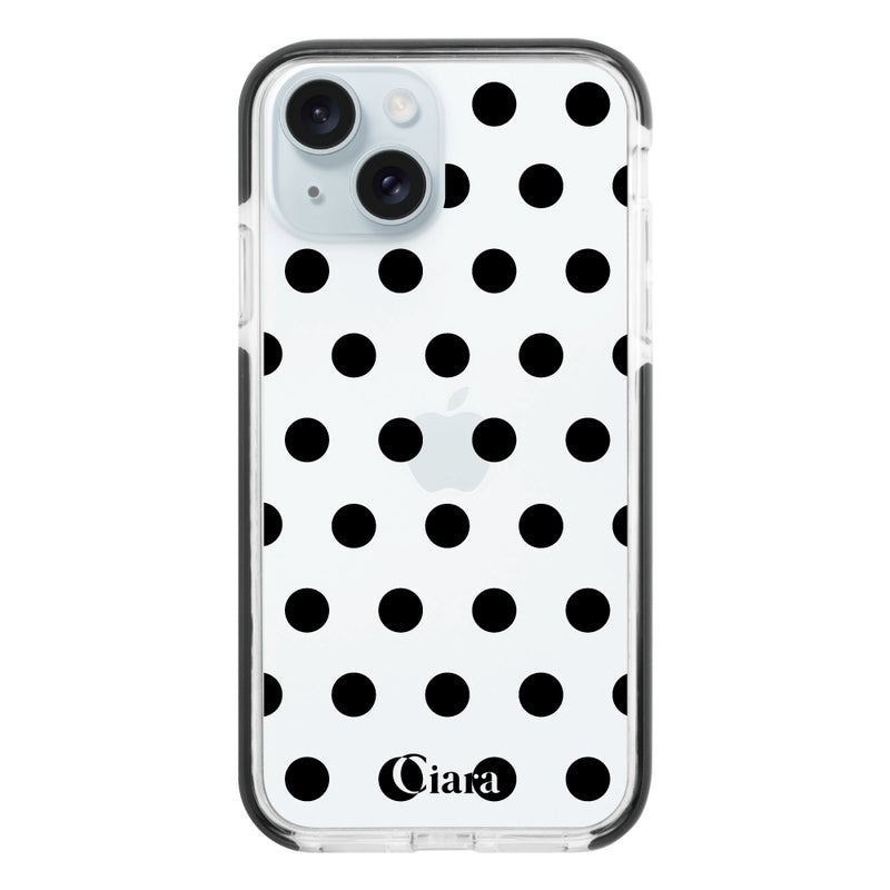 iPhoneケース クッションバンパー 耐衝撃クリアケース ドット