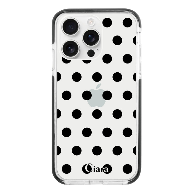 iPhoneケース クッションバンパー 耐衝撃クリアケース ドット