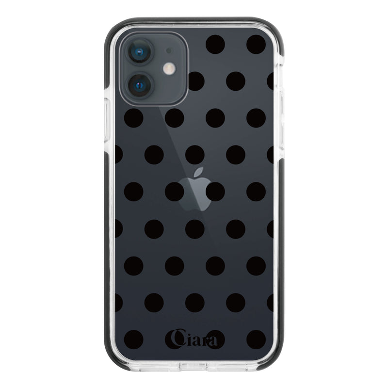 iPhoneケース クッションバンパー 耐衝撃クリアケース ドット