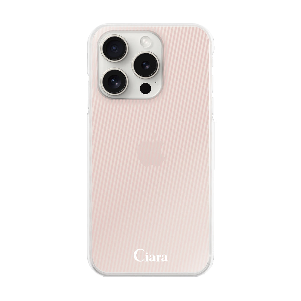 iPhone15ProMax ハイブリッド クリアケース シアーストライプ ベージュ