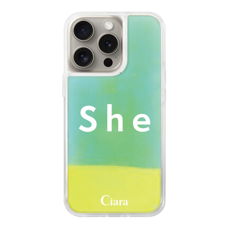 iPhoneケース ネオンサンド オイルケース シー