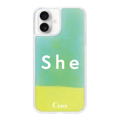 iPhoneケース ネオンサンド オイルケース シー
