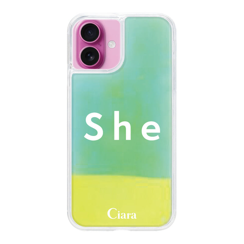 iPhoneケース ネオンサンド オイルケース シー