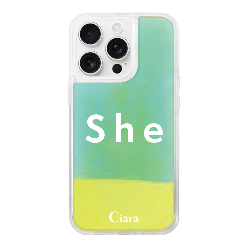 iPhoneケース ネオンサンド オイルケース シー