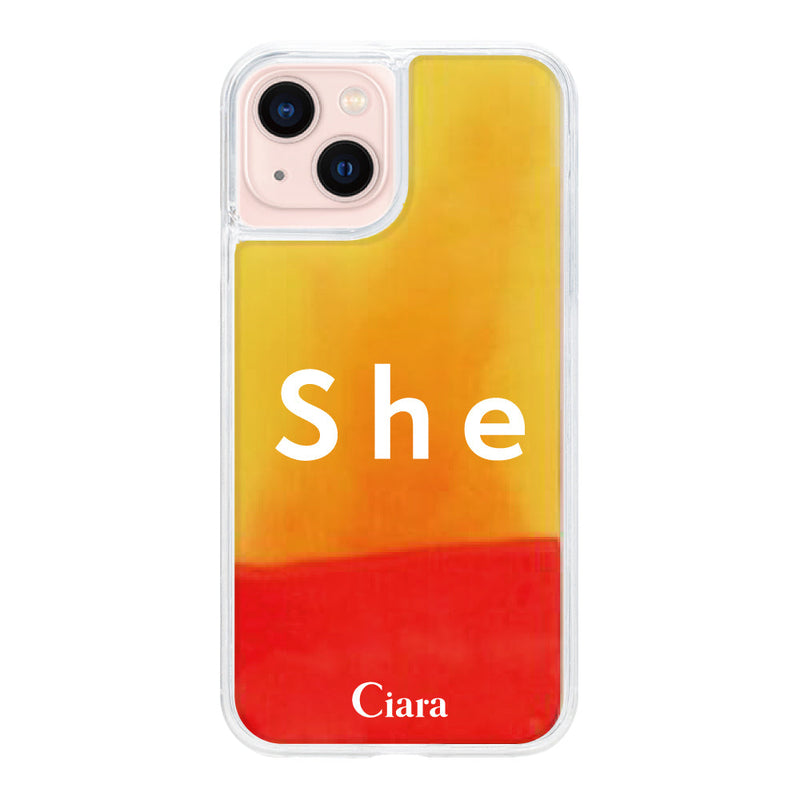 iPhoneケース ネオンサンド オイルケース シー