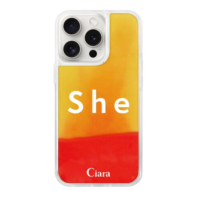 iPhoneケース ネオンサンド オイルケース シー