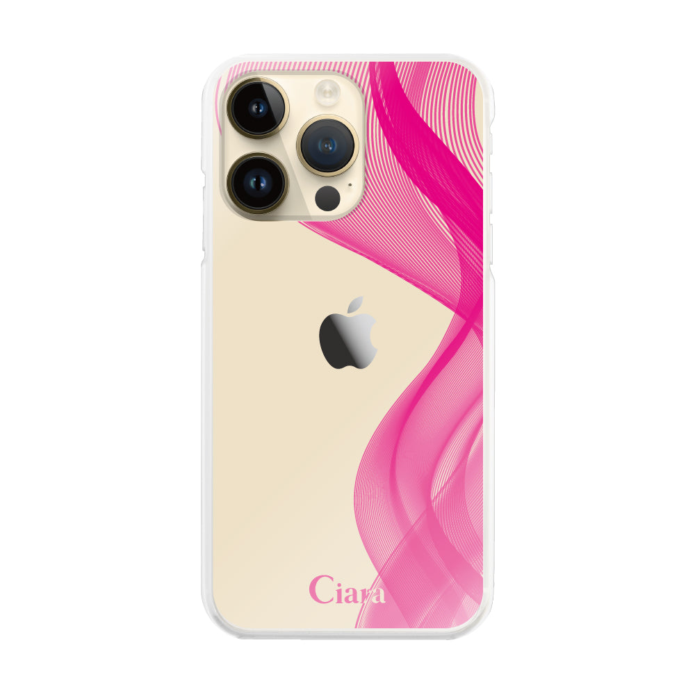 iPhone14Pro ハイブリッド クリアケース シアーリボン ピンク