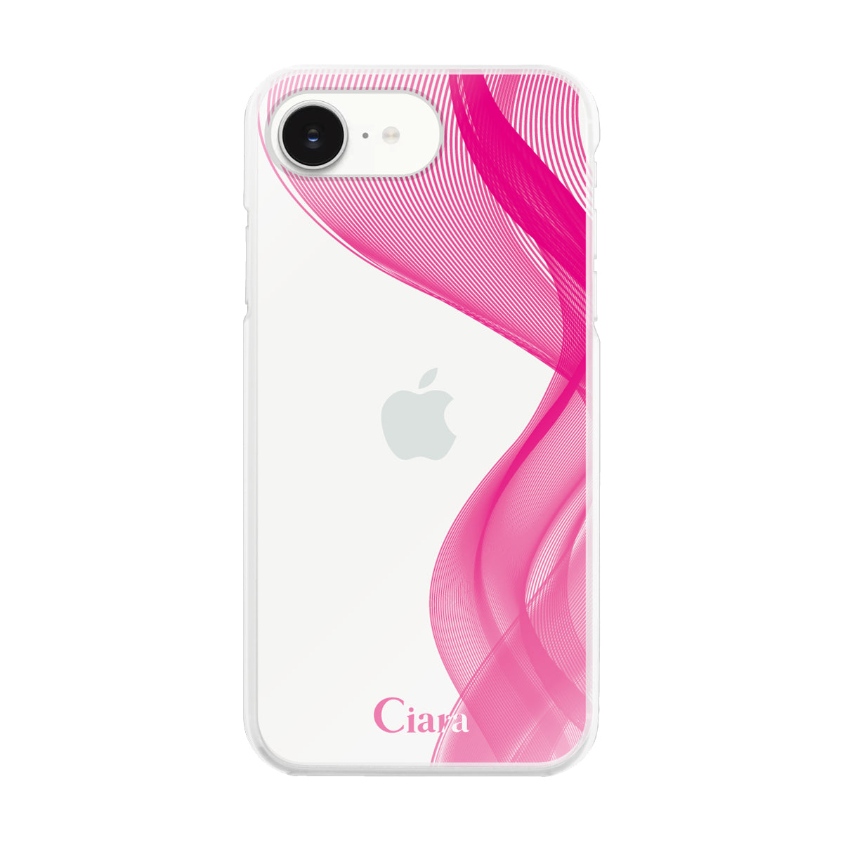 iPhone16e ハイブリッド クリアケース シアーリボン ピンク
