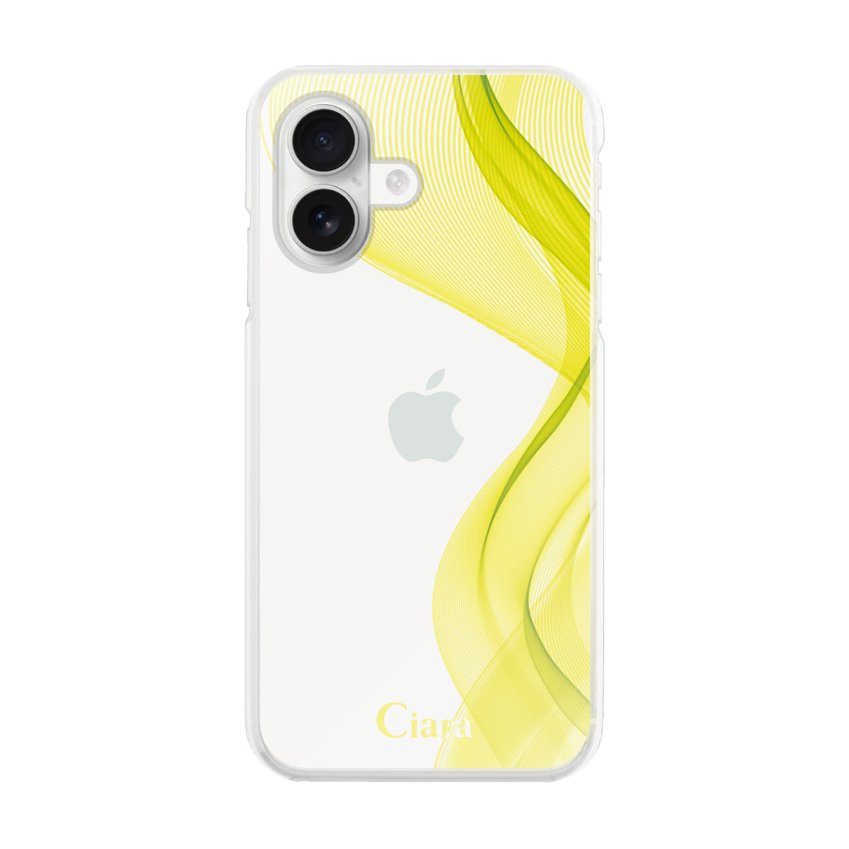 iPhone16 ハイブリッド クリアケース シアーリボン イエロー