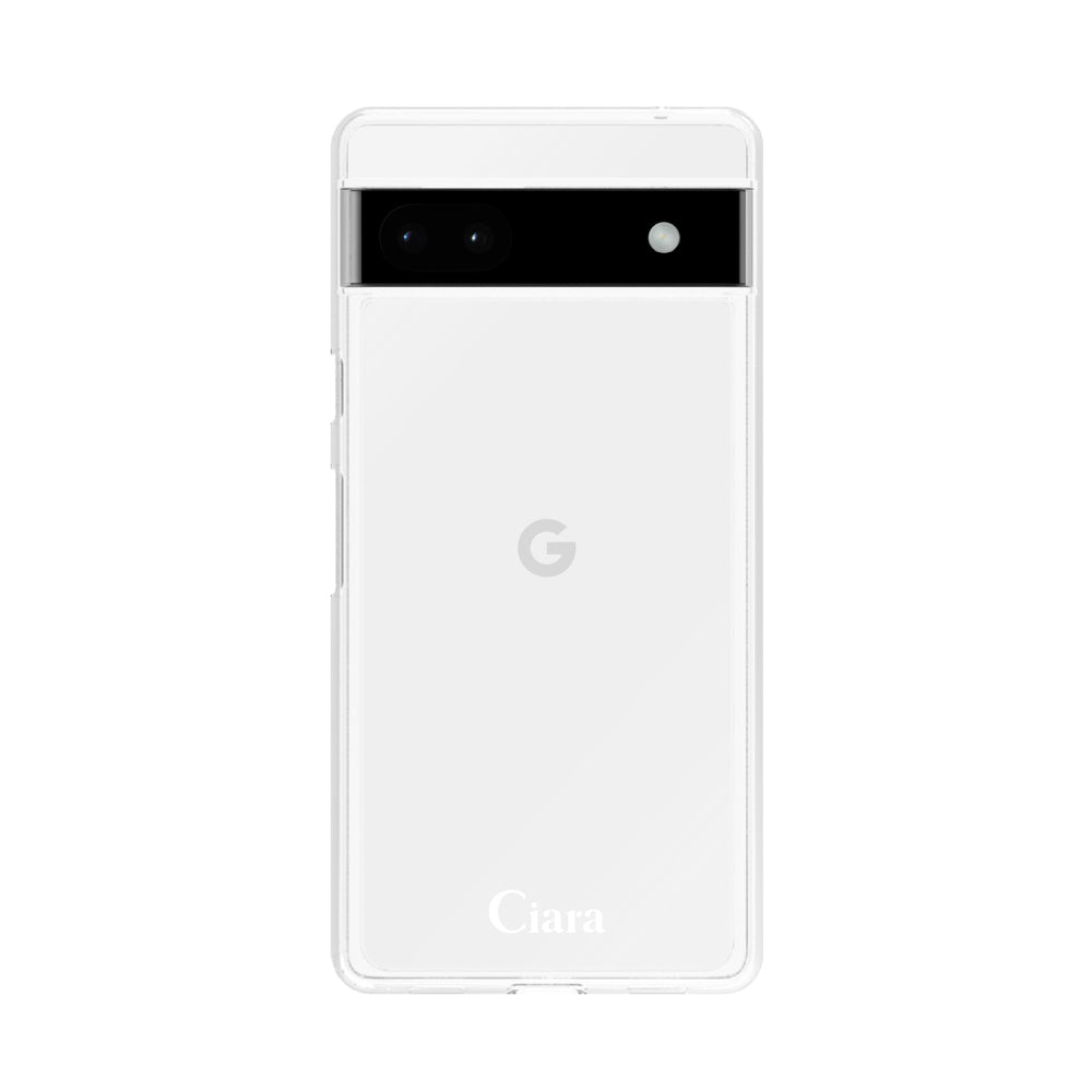 GooglePixel6aケース クリアケース ロゴ ホワイト