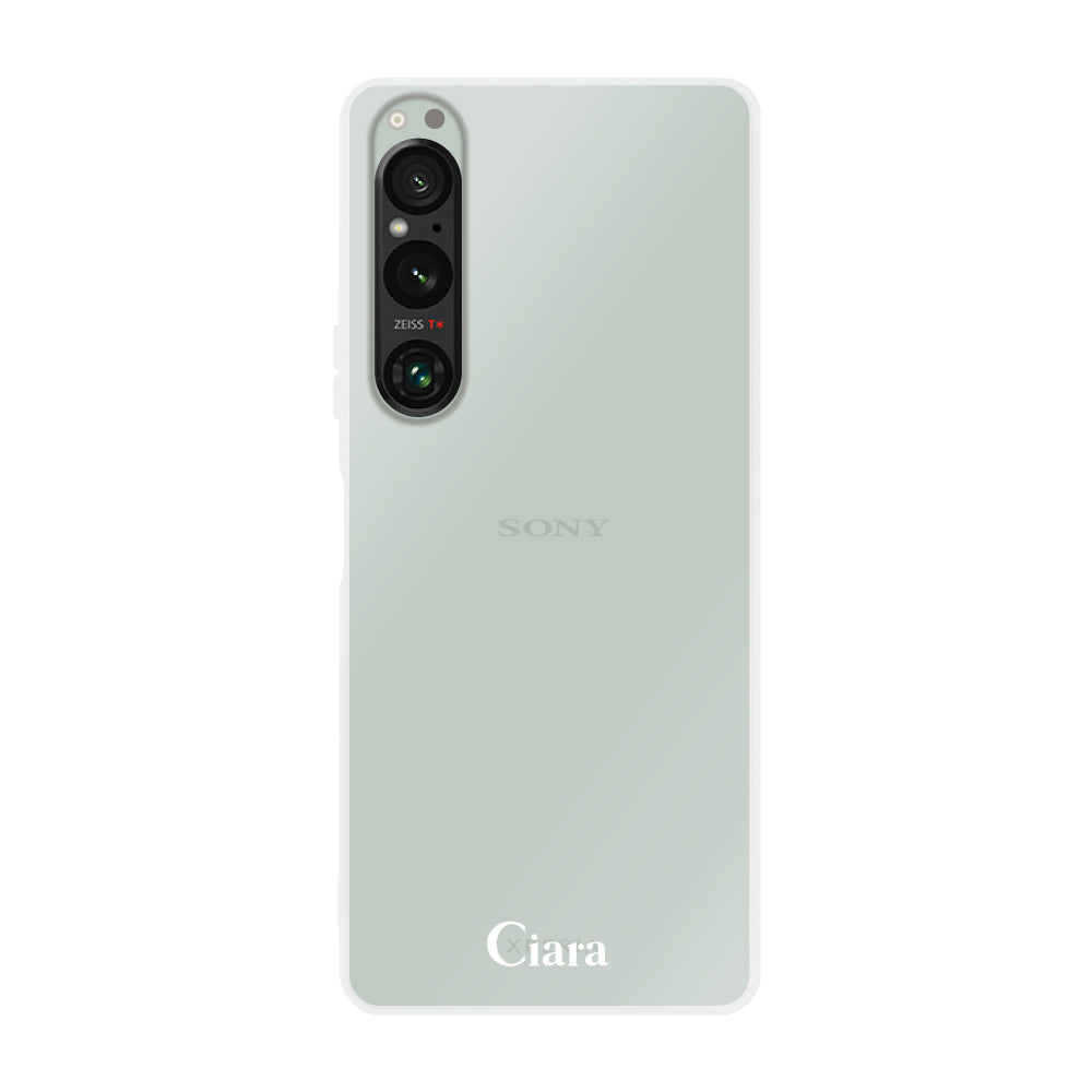 Xperia1Ⅳケース クリアケース ロゴ ホワイト