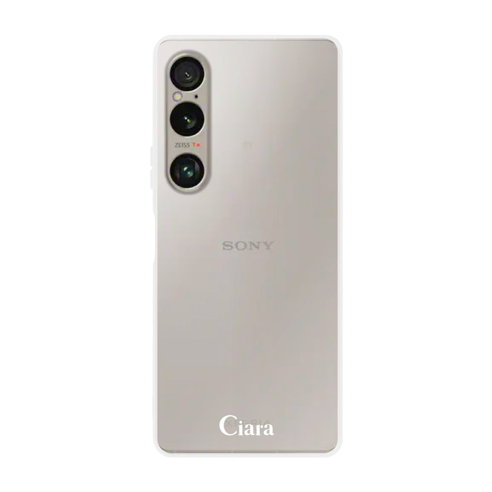 Xperia1VIケース クリアケース ロゴ ホワイト