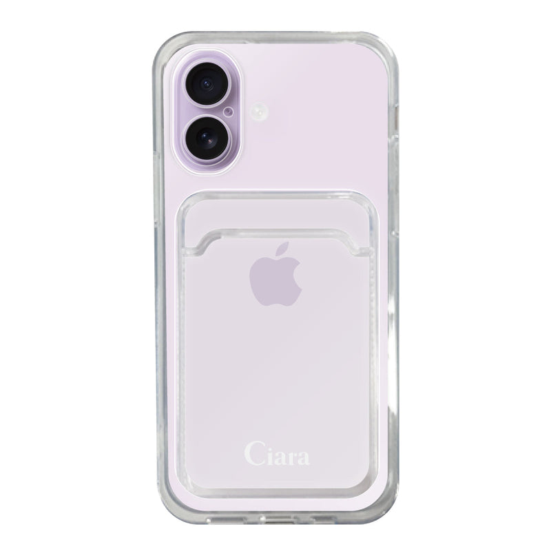 iPhoneケース TPU カード収納クリアケース ロゴ