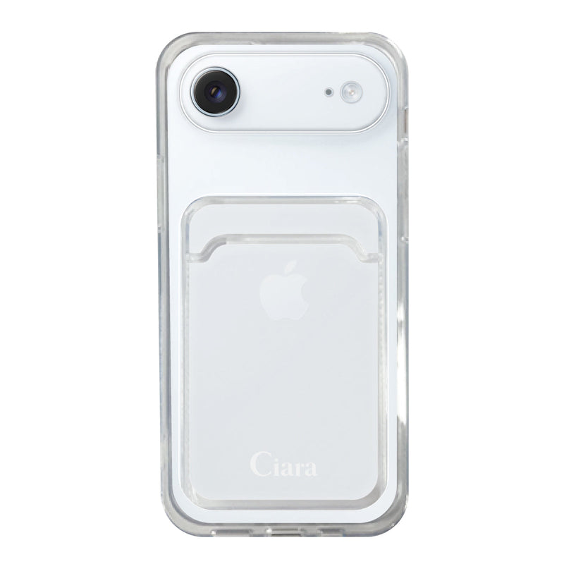 iPhoneケース TPU カード収納クリアケース ロゴ