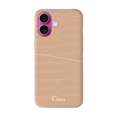 iPhoneケース クロコPUポケット レザーカード収納ケース ロゴ