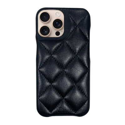 iPhoneケース キルティングPU レザーケース ロゴ