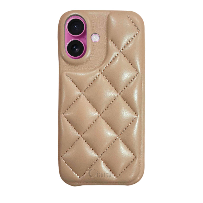 iPhoneケース キルティングPU レザーケース ロゴ