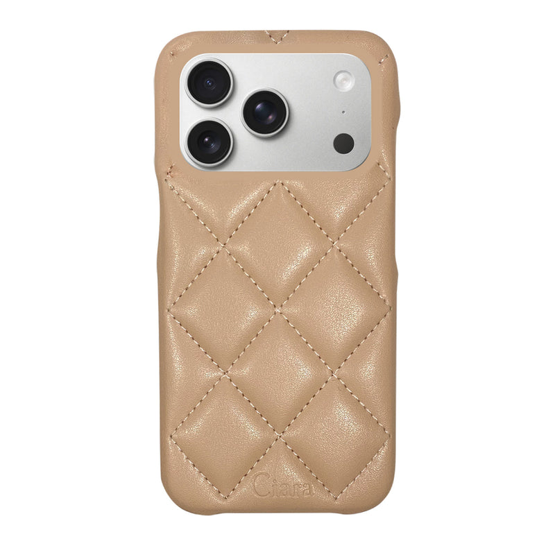 iPhoneケース キルティングPU レザーケース ロゴ