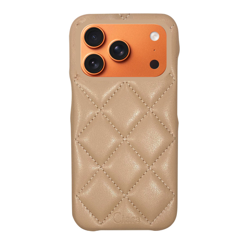 iPhoneケース キルティングPU レザーケース ロゴ