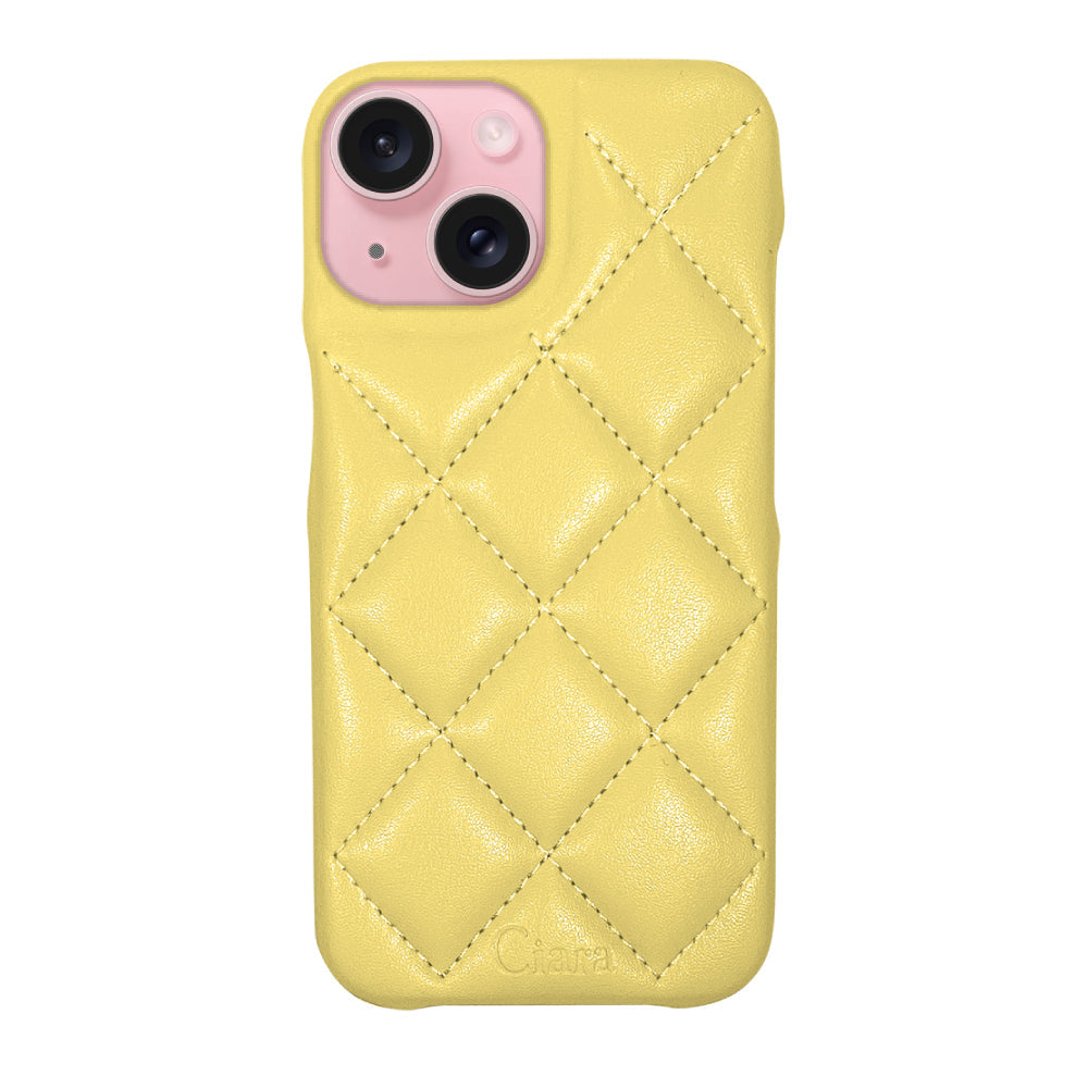 iPhoneケース カラー キルティングPU レザーケース ロゴ