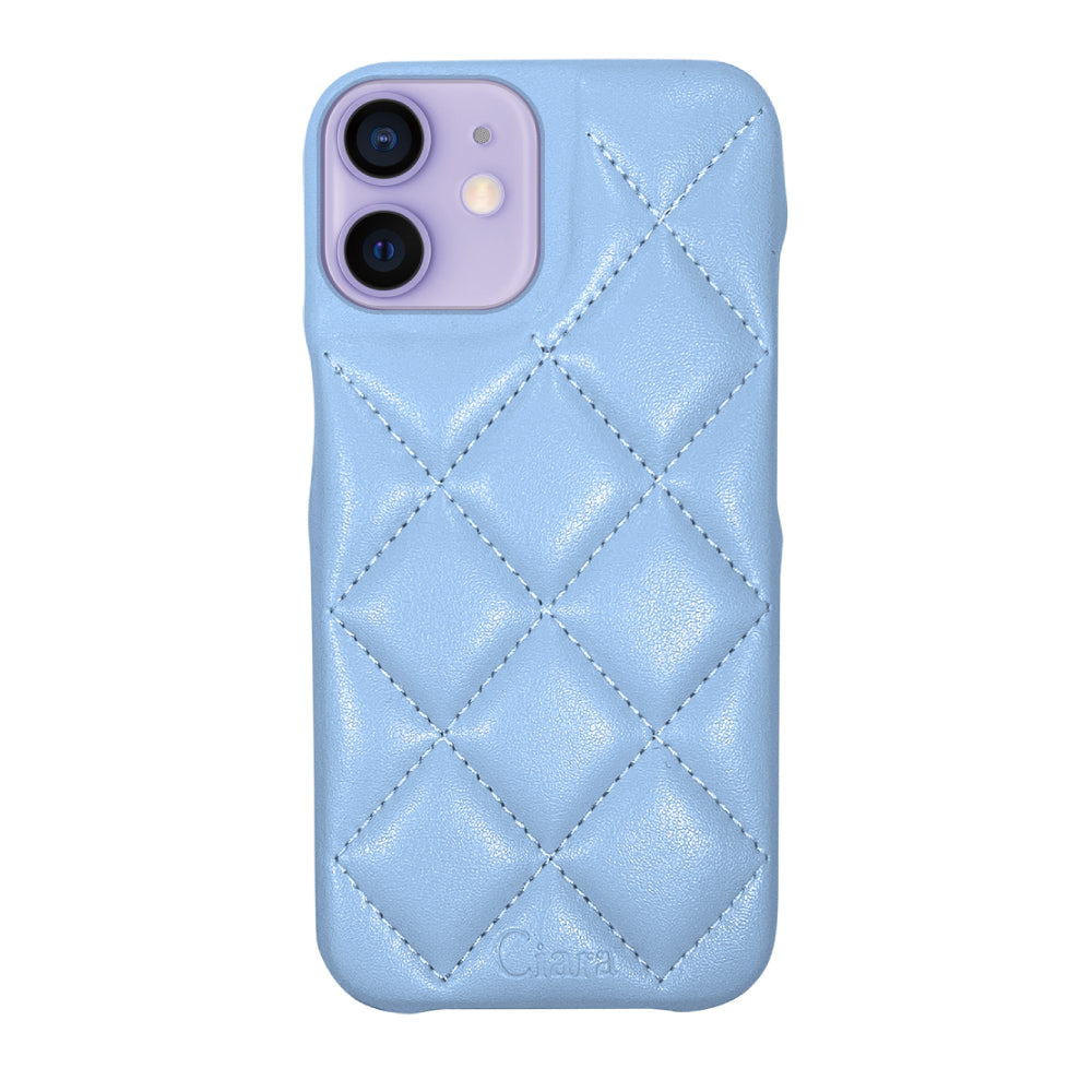 iPhoneケース カラー キルティングPU レザーケース ロゴ