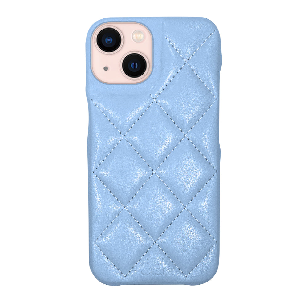 iPhoneケース カラー キルティングPU レザーケース ロゴ