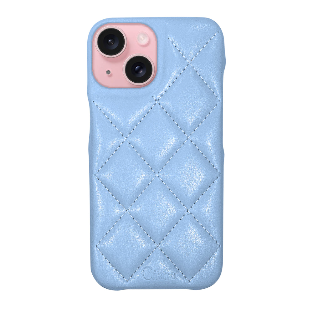 iPhoneケース カラー キルティングPU レザーケース ロゴ
