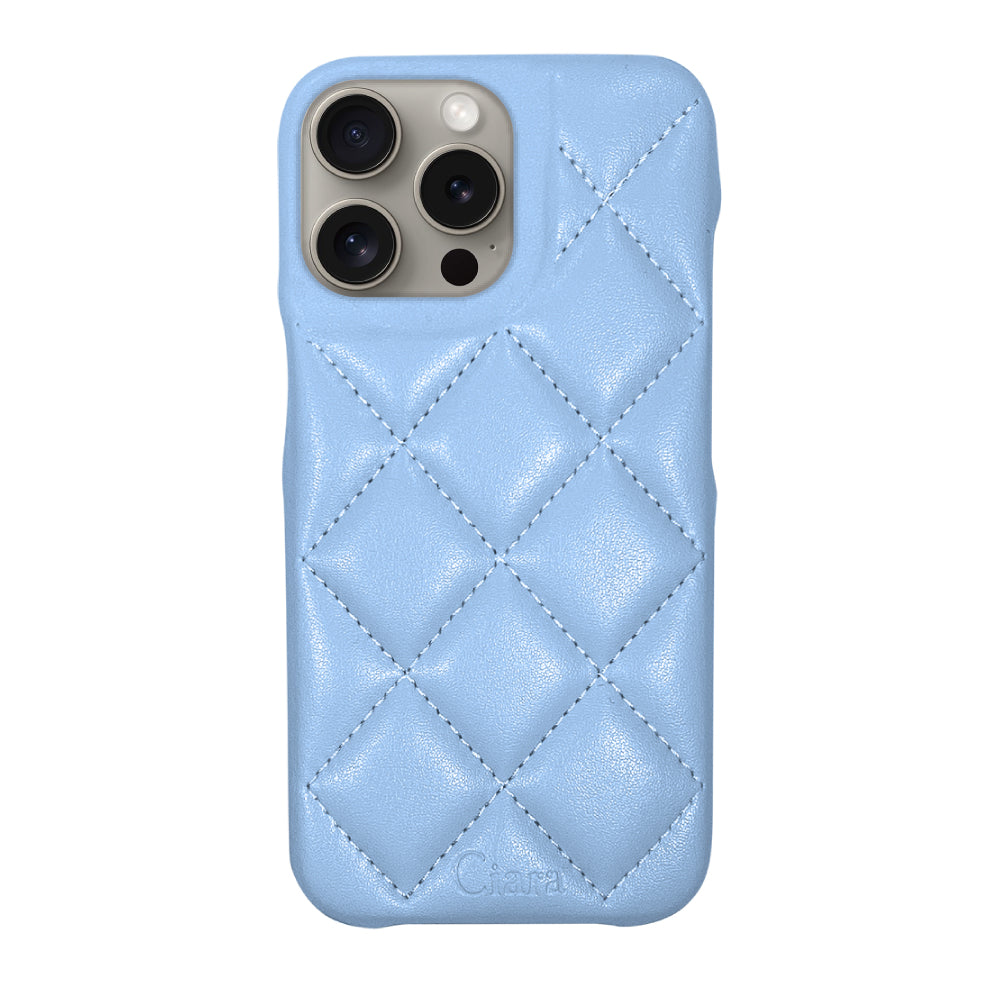 iPhoneケース カラー キルティングPU レザーケース ロゴ