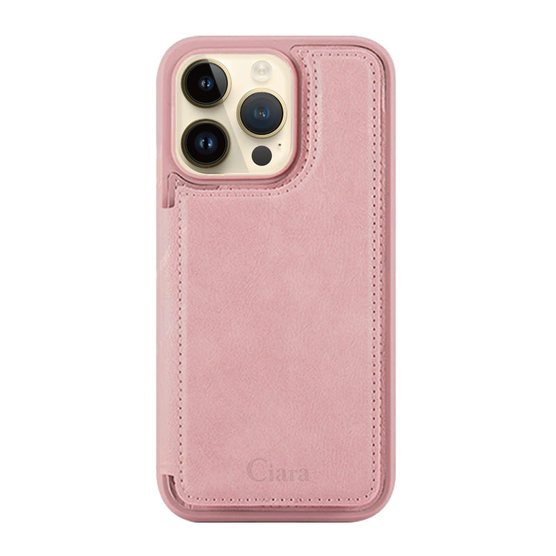 iPhoneケース カード収納付きバックフリップ手帳型ケース ロゴ