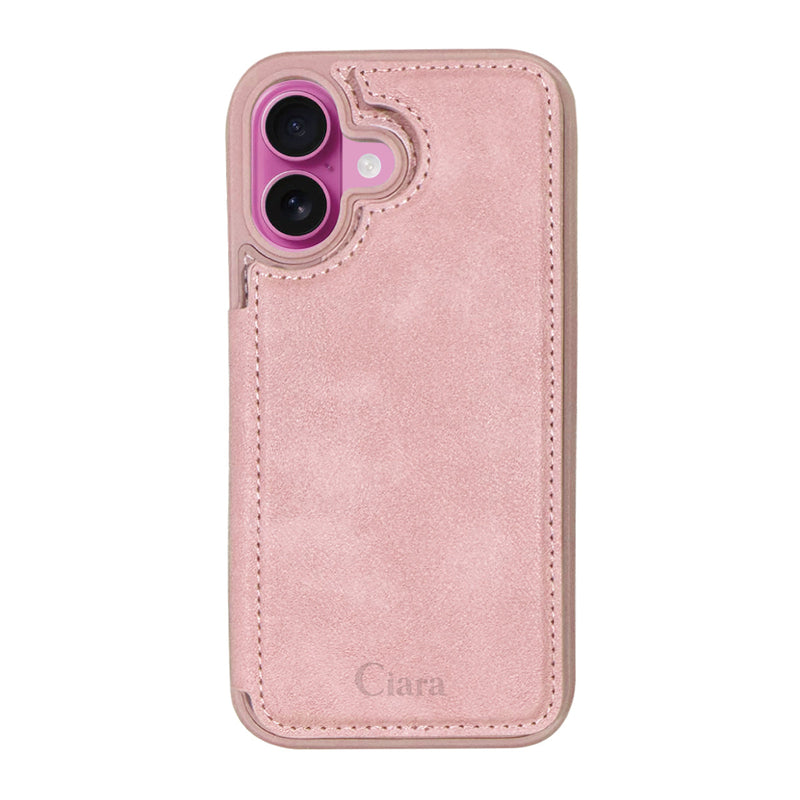 iPhoneケース カード収納付きバックフリップ手帳型ケース ロゴ