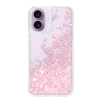 iPhoneケース グリッター オイルクリアケース ロゴ