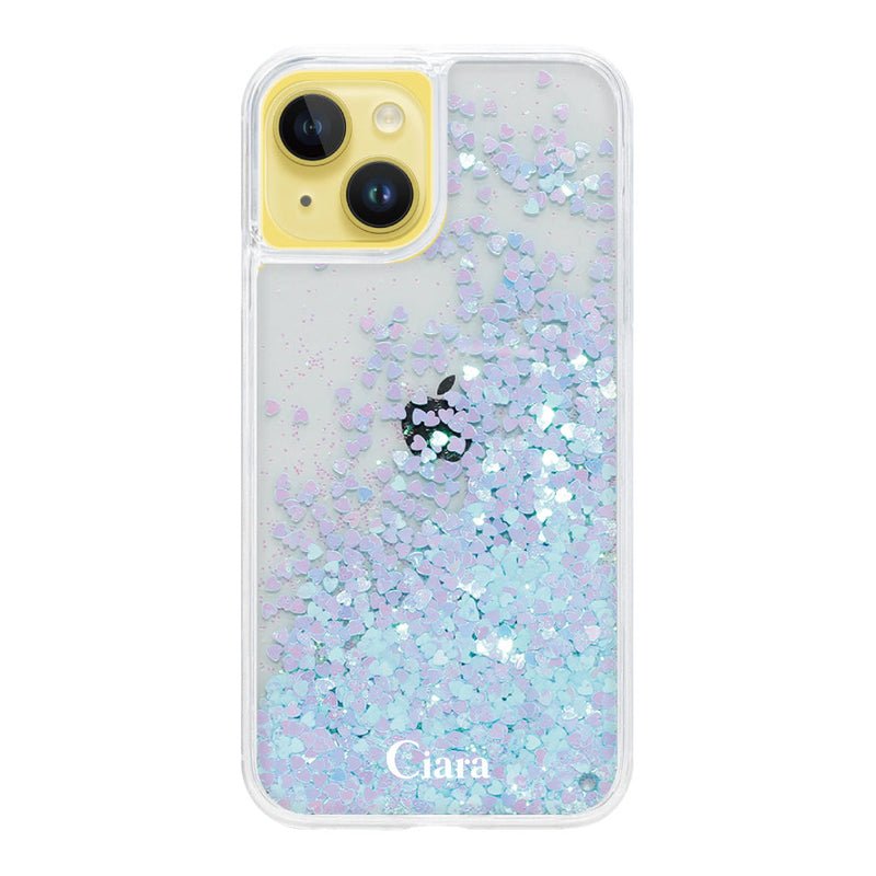 iPhoneケース グリッター オイルクリアケース ロゴ