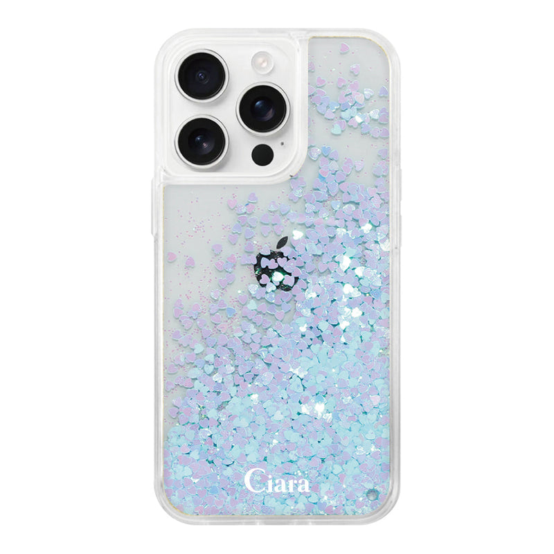 iPhoneケース グリッター オイルクリアケース ロゴ