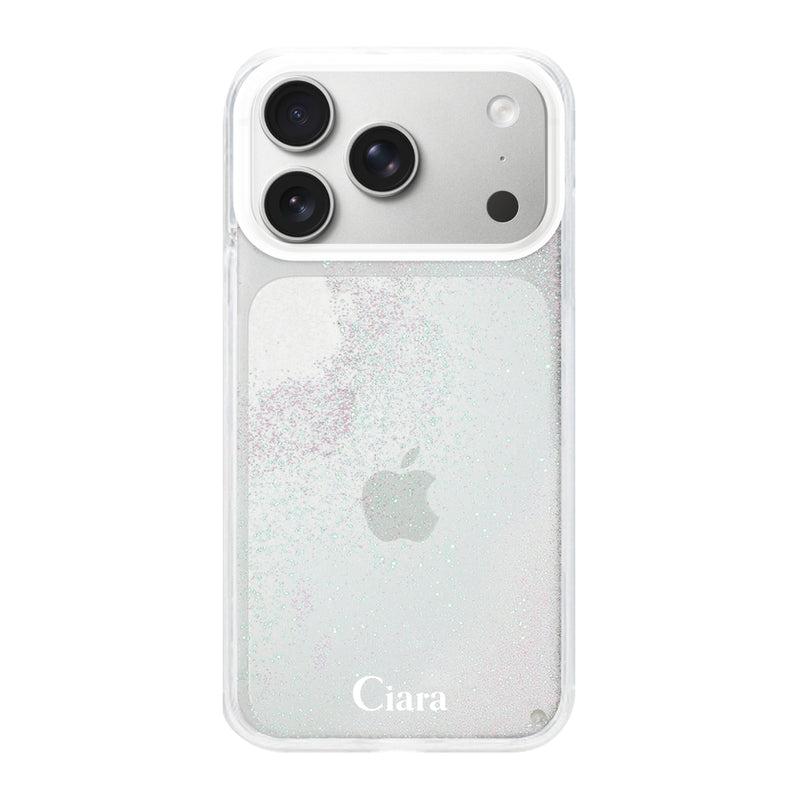 iPhoneケース グリッター オイルクリアケース ロゴ
