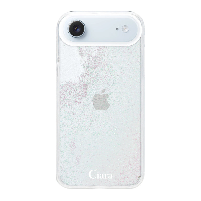 iPhoneケース グリッター オイルクリアケース ロゴ