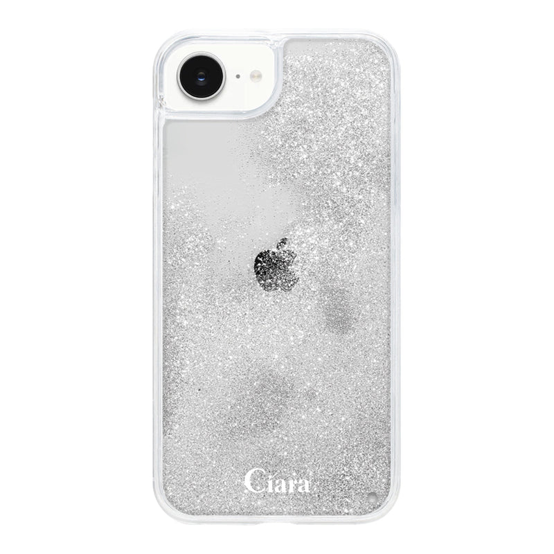 iPhoneケース グリッター オイルクリアケース ロゴ