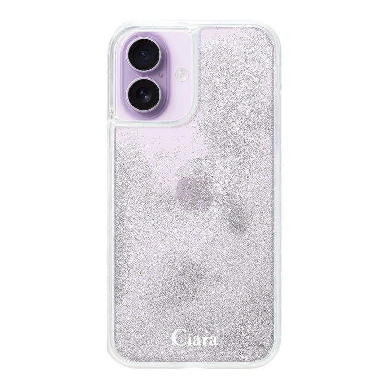iPhoneケース グリッター オイルクリアケース ロゴ