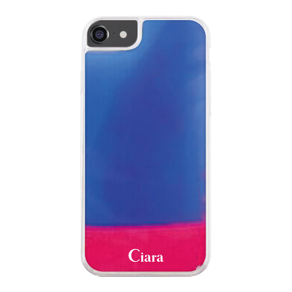 iPhone6Plus/7Plus/8Plusケース ネオンサンド オイルケース ロゴ ピンク/ブルー