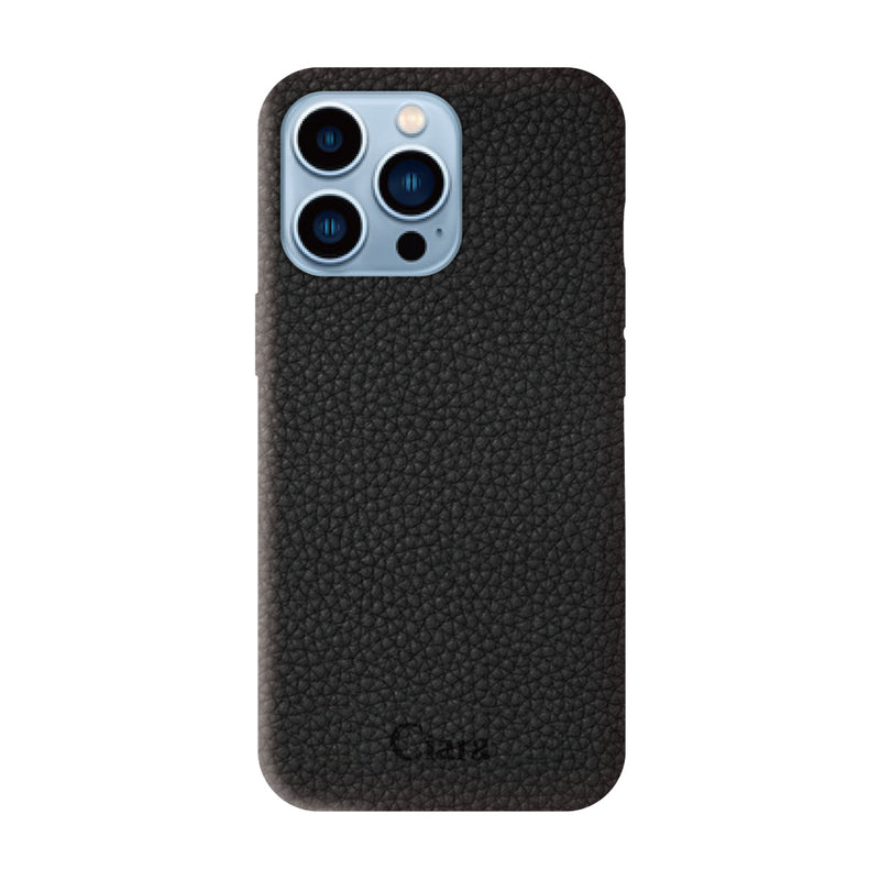 iPhoneケース ペブルグレイン PUレザーケース ロゴ
