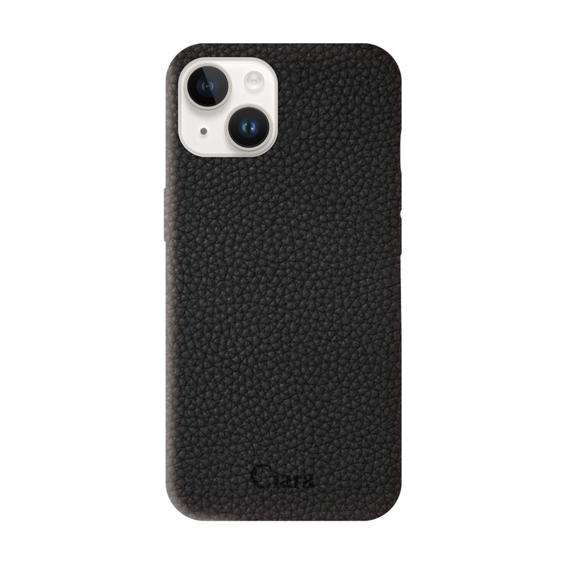 iPhoneケース ペブルグレイン PUレザーケース ロゴ