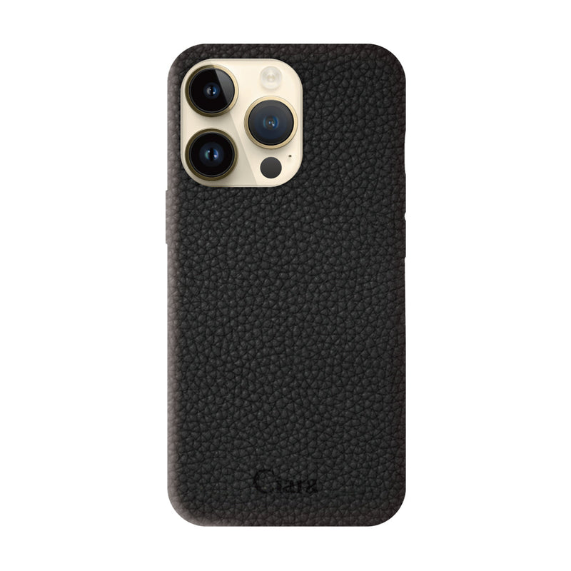 iPhoneケース ペブルグレイン PUレザーケース ロゴ
