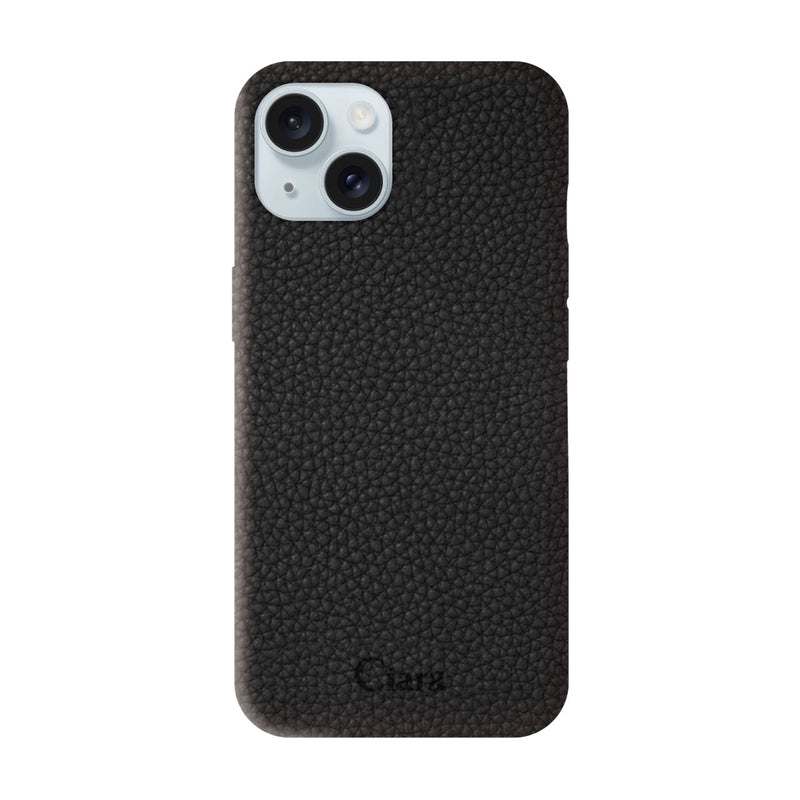 iPhoneケース ペブルグレイン PUレザーケース ロゴ