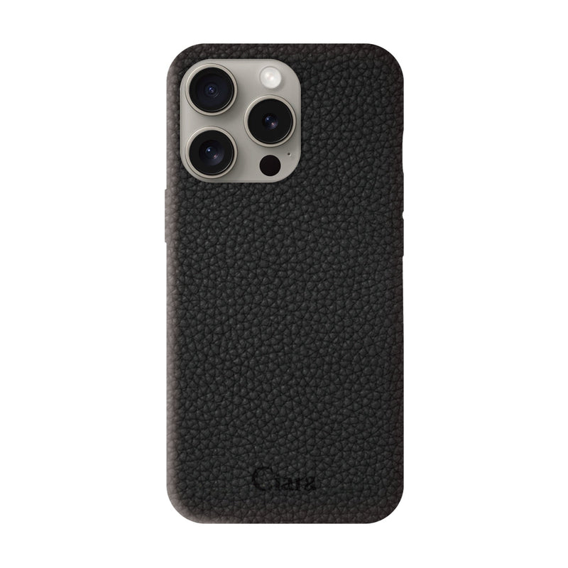 iPhoneケース ペブルグレイン PUレザーケース ロゴ