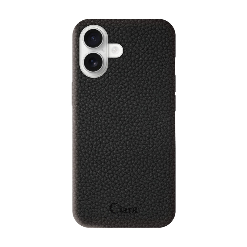 iPhoneケース ペブルグレイン PUレザーケース ロゴ