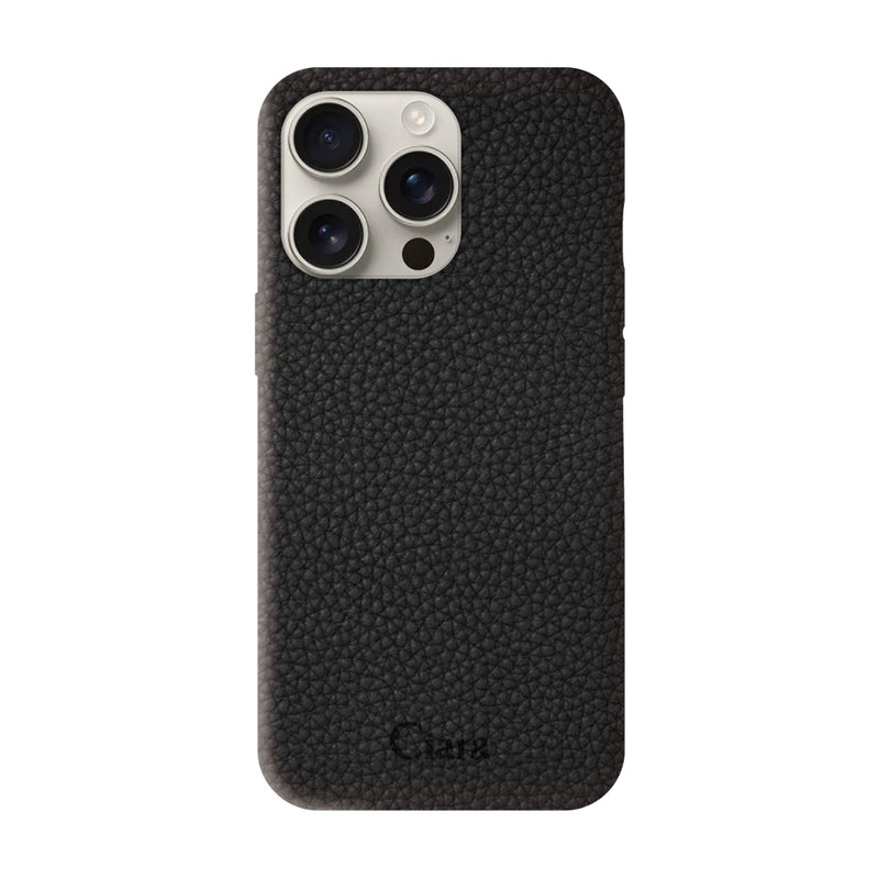 iPhoneケース ペブルグレイン PUレザーケース ロゴ