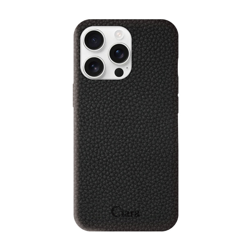 iPhoneケース ペブルグレイン PUレザーケース ロゴ