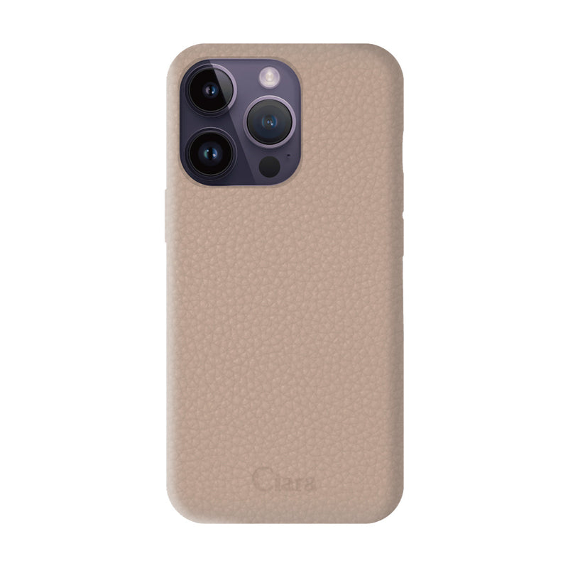 iPhoneケース ペブルグレイン PUレザーケース ロゴ