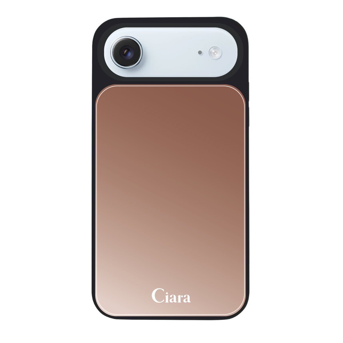 iPhoneAir ミラーバンパー ミラー付きケース ロゴ ピンクゴールド