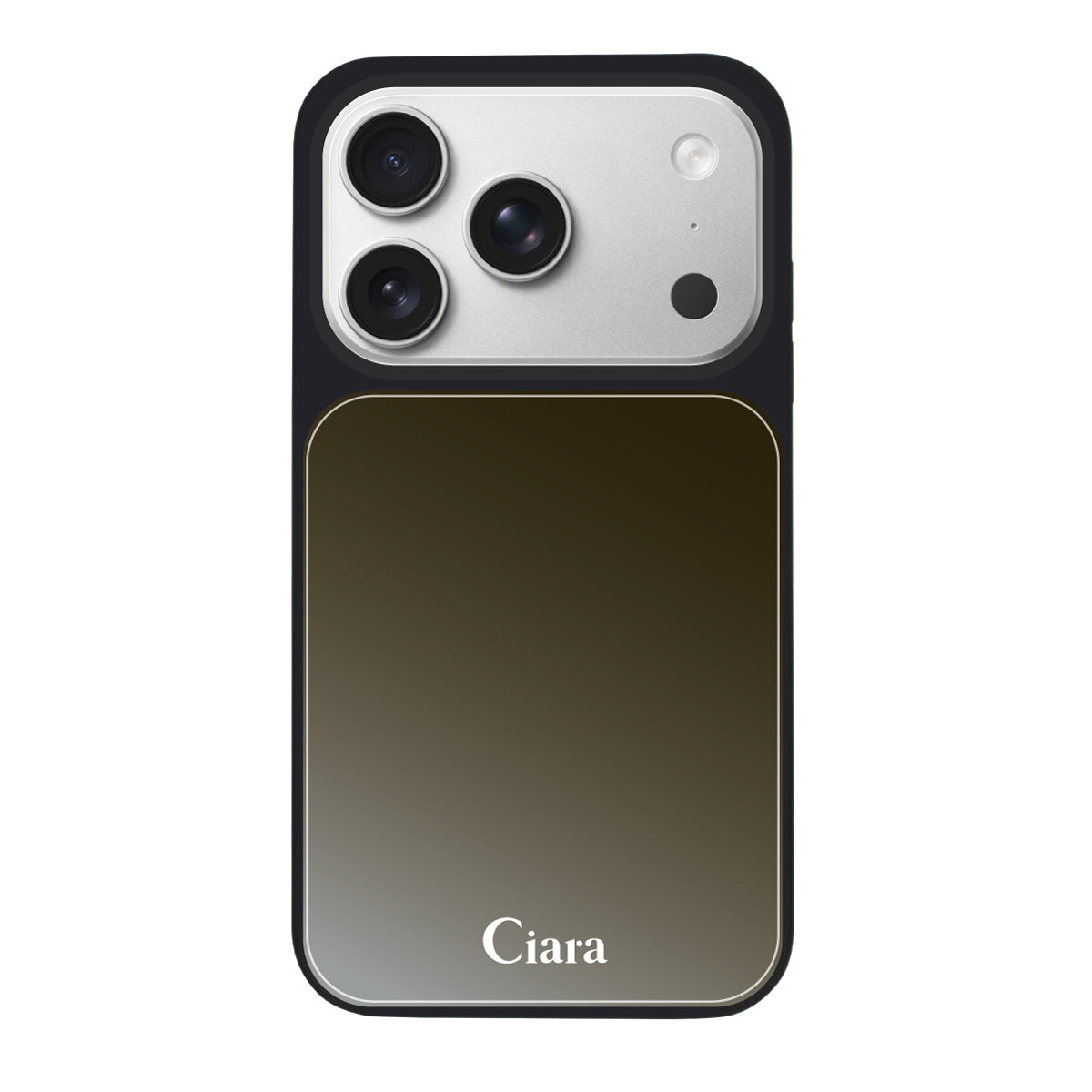 iPhone17Pro ミラーバンパー ミラー付きケース ロゴ ブラック